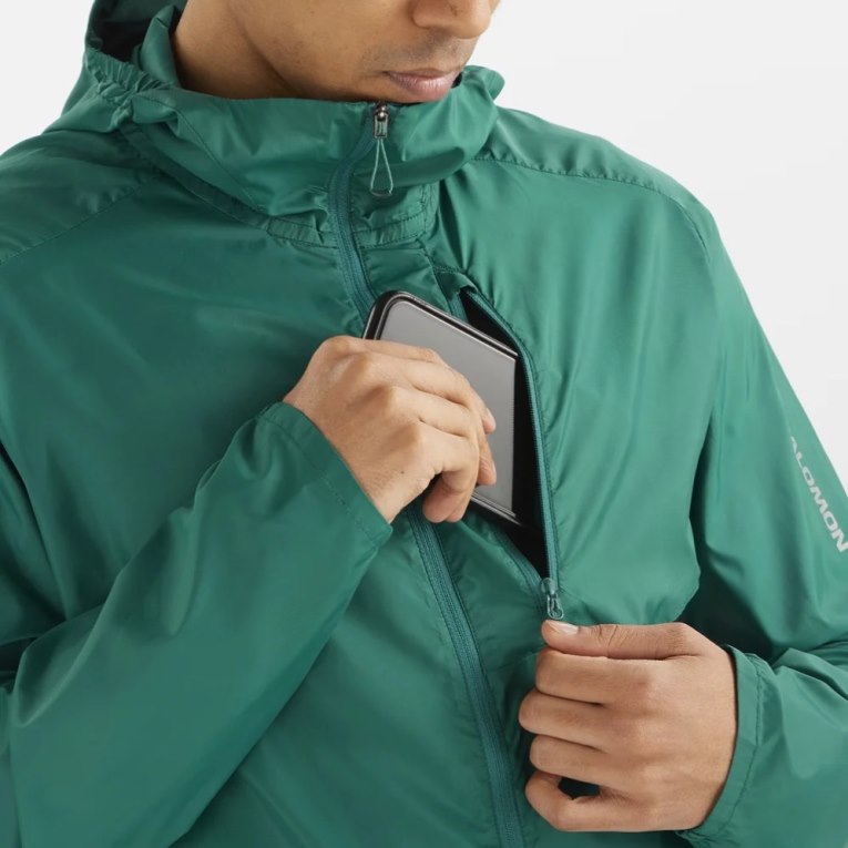 Green Salomon Bonatti Cross Men's Windbreaker | PH 81472S